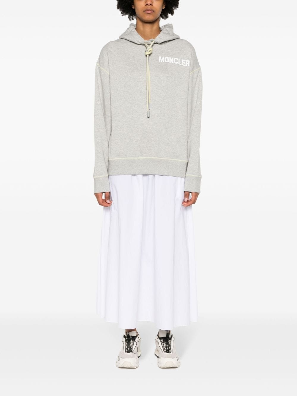 logo-embroidered cotton hoodie - 2