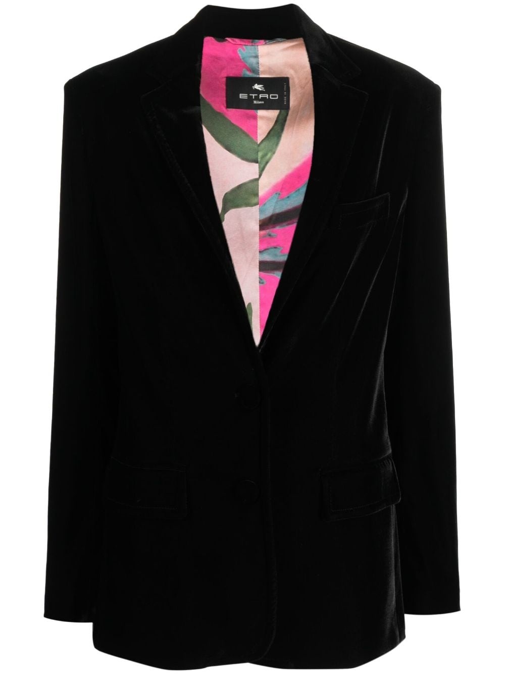 single-button velvet blazer - 1