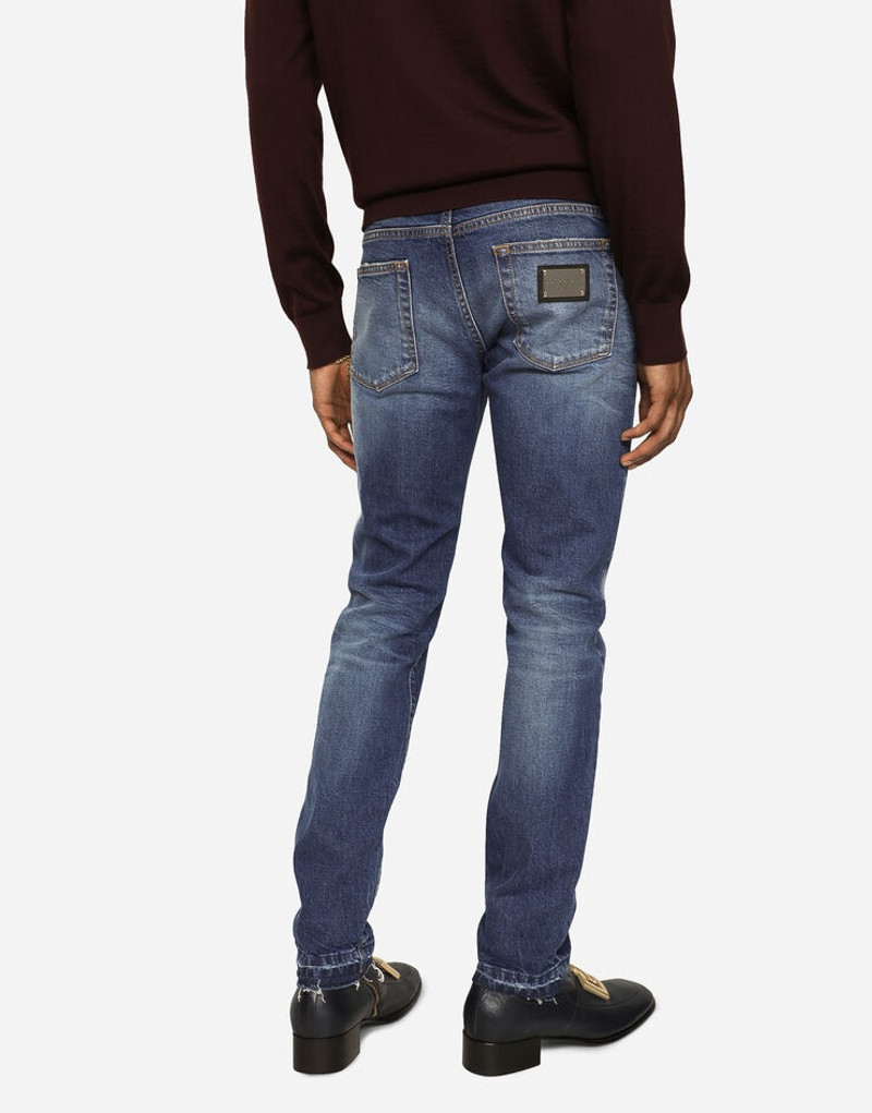 Washed skinny fit stretch denim jeans 4