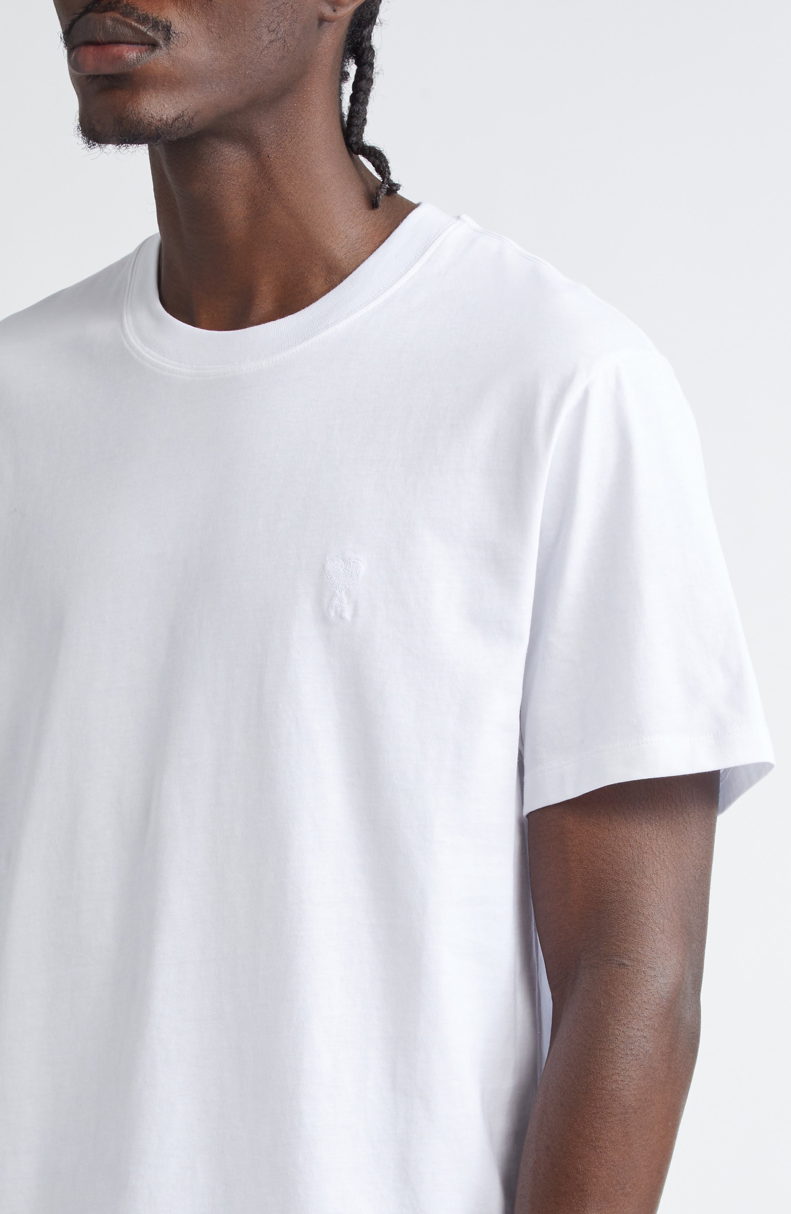 AMI PARIS Ami de Coeur Organic Cotton T-Shirt in White/100 at Nordstrom - 4