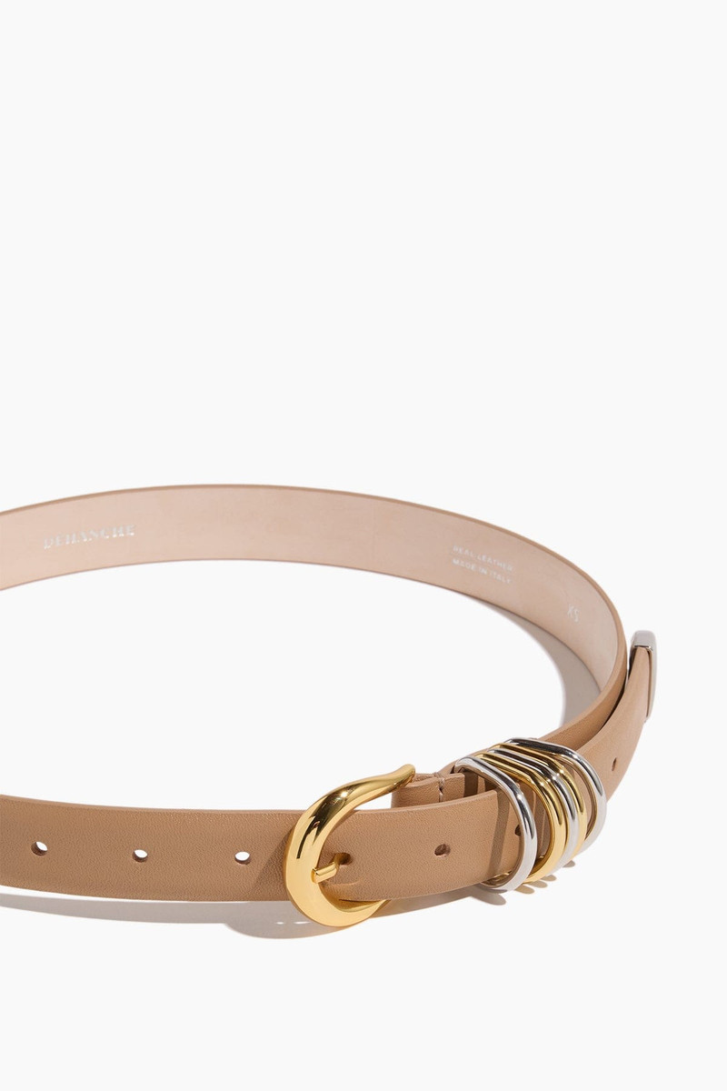 DÉHANCHE Hollyhock Mixed Metal Belt in Cappucino/Silver/Gold outlook