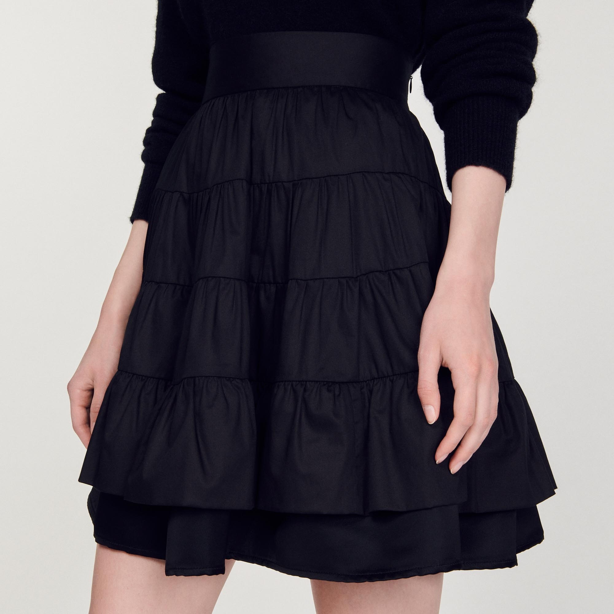 Short dual-material skirt - 4