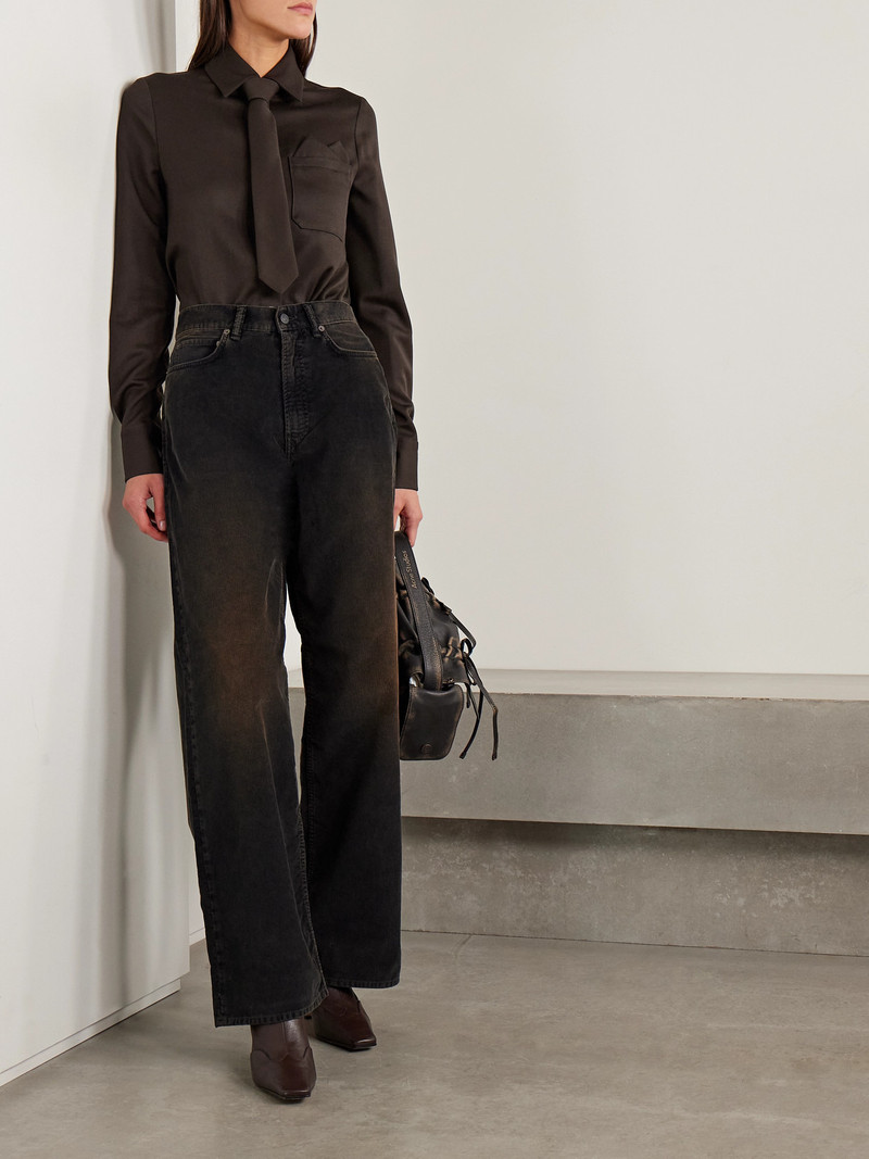 Acne Studios Tie-detailed Wool-twill Shirt outlook