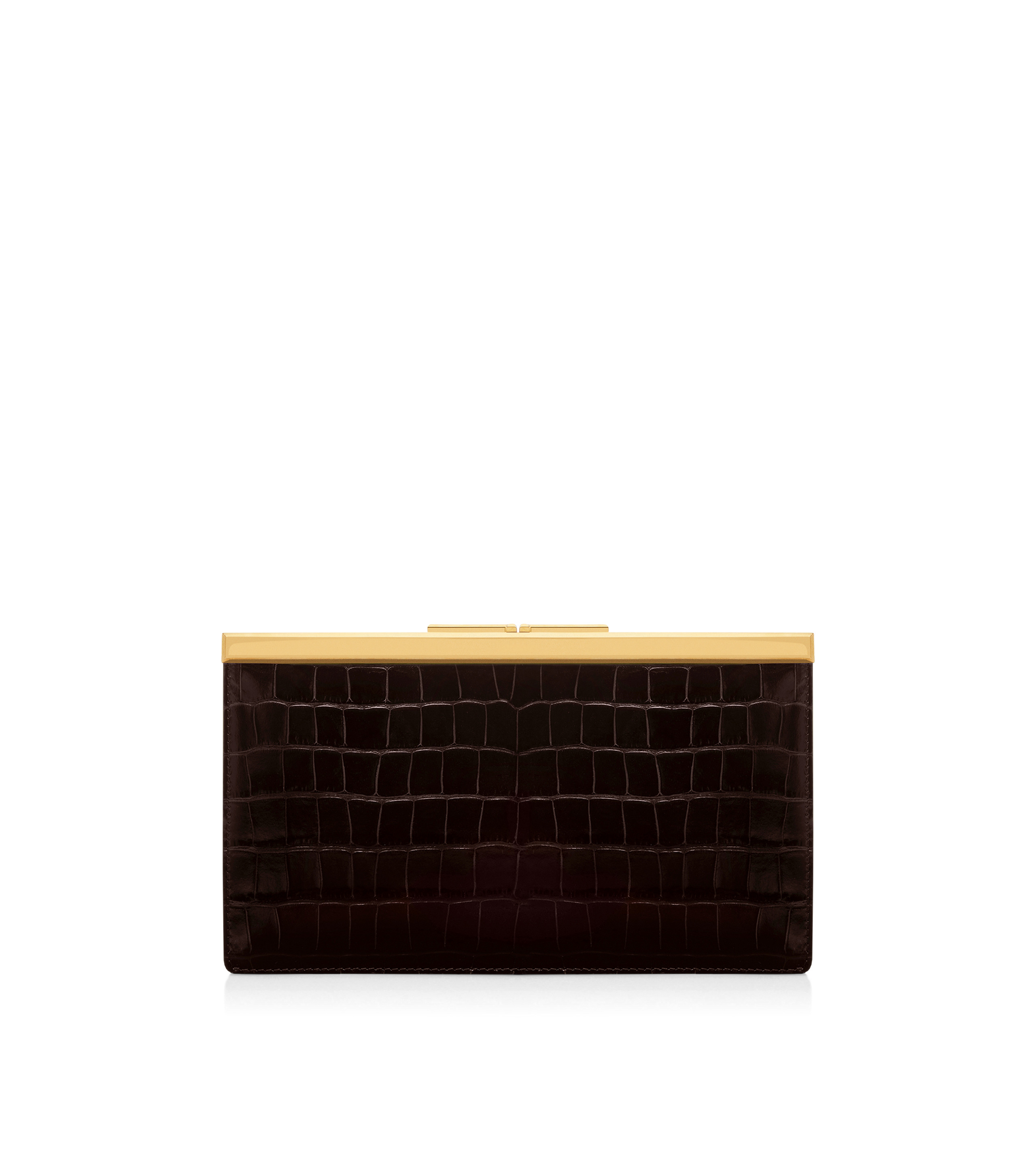 PRINTED CROC LEATHER LUX CLUTCH - 3