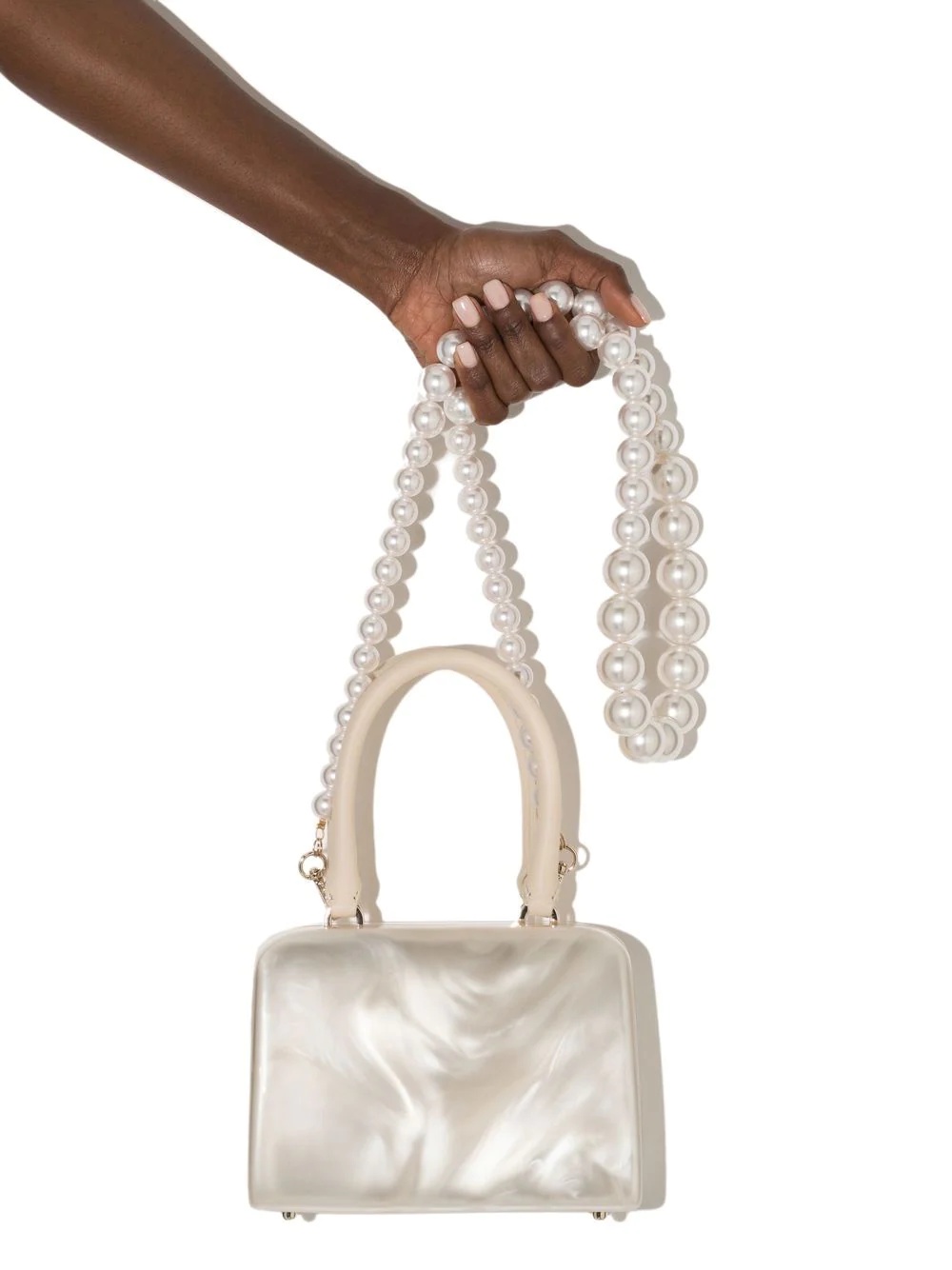 mini pearl-effect case bag - 4