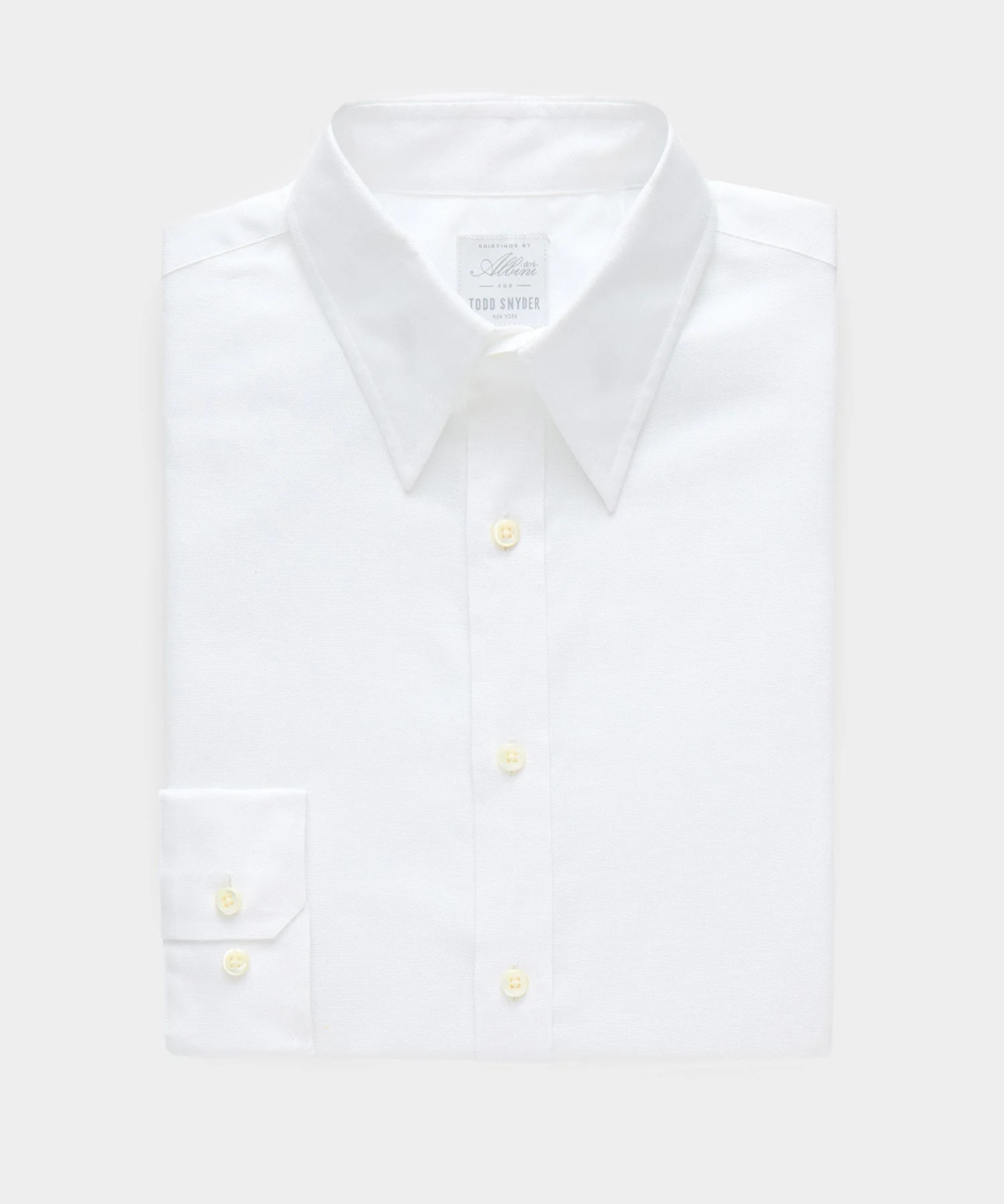 Italian Cotton-Linen Long Point Collar Dress Shirt - 1