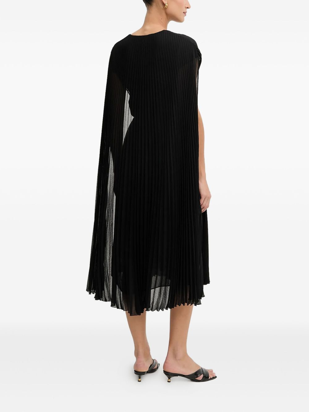 pleated cape dress - 3