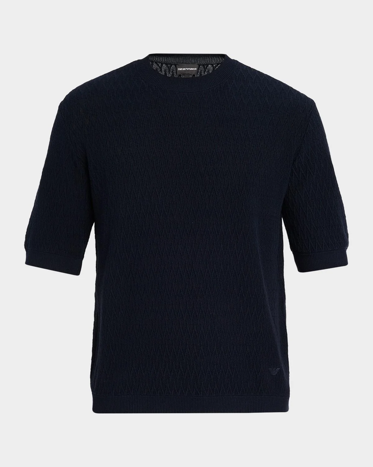 Men's Tonal Wave Short-Sleeve Crewneck Sweater - 1