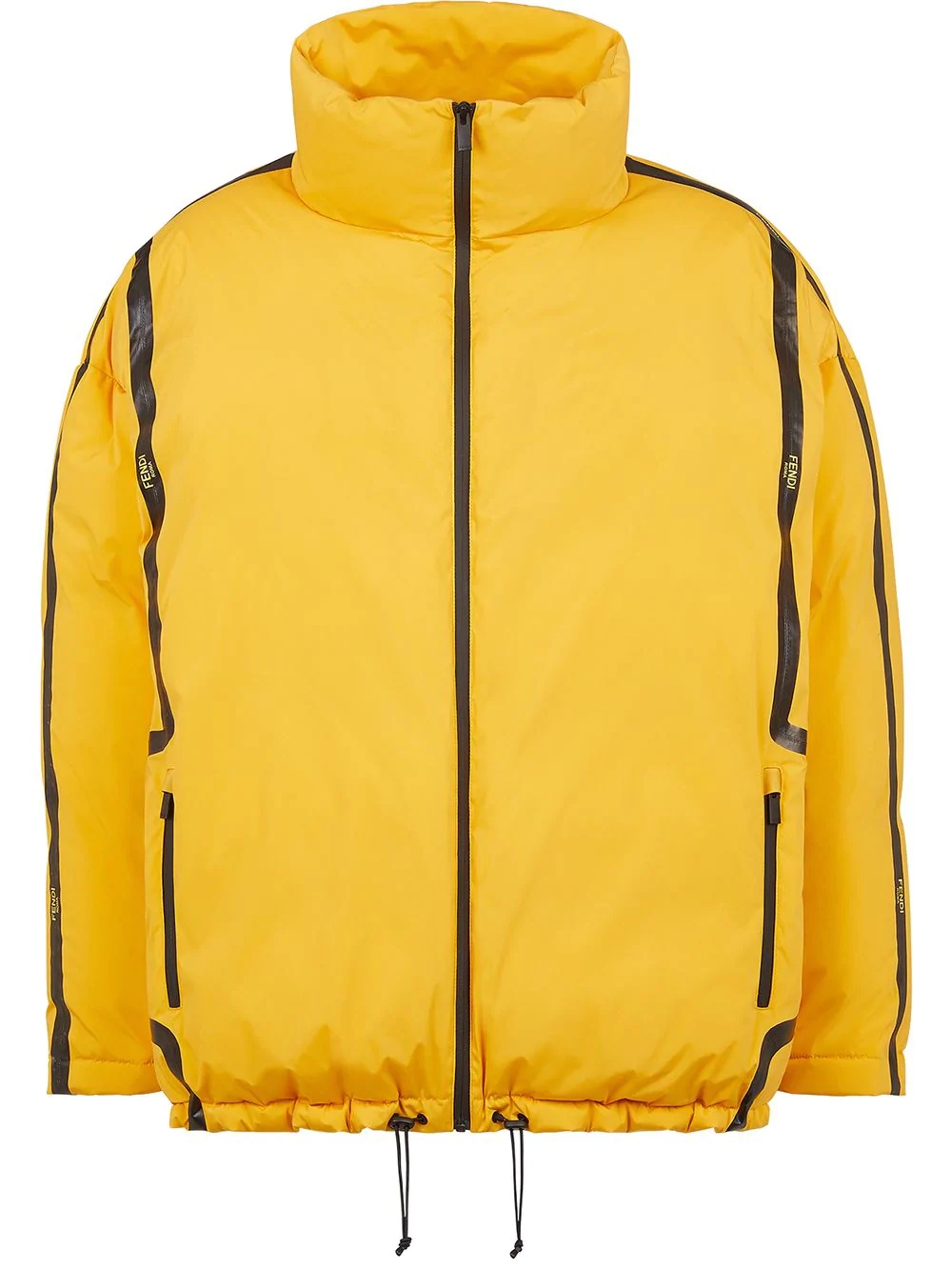 logo-trim padded jacket - 1