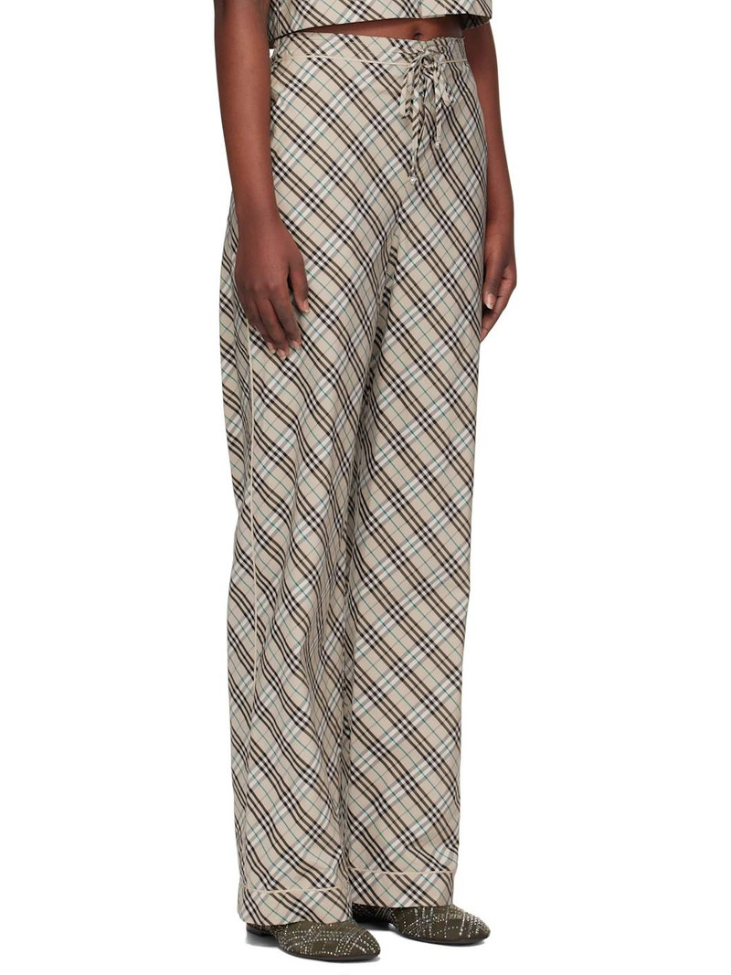 Taupe Check Cotton Pyjama Trousers 2