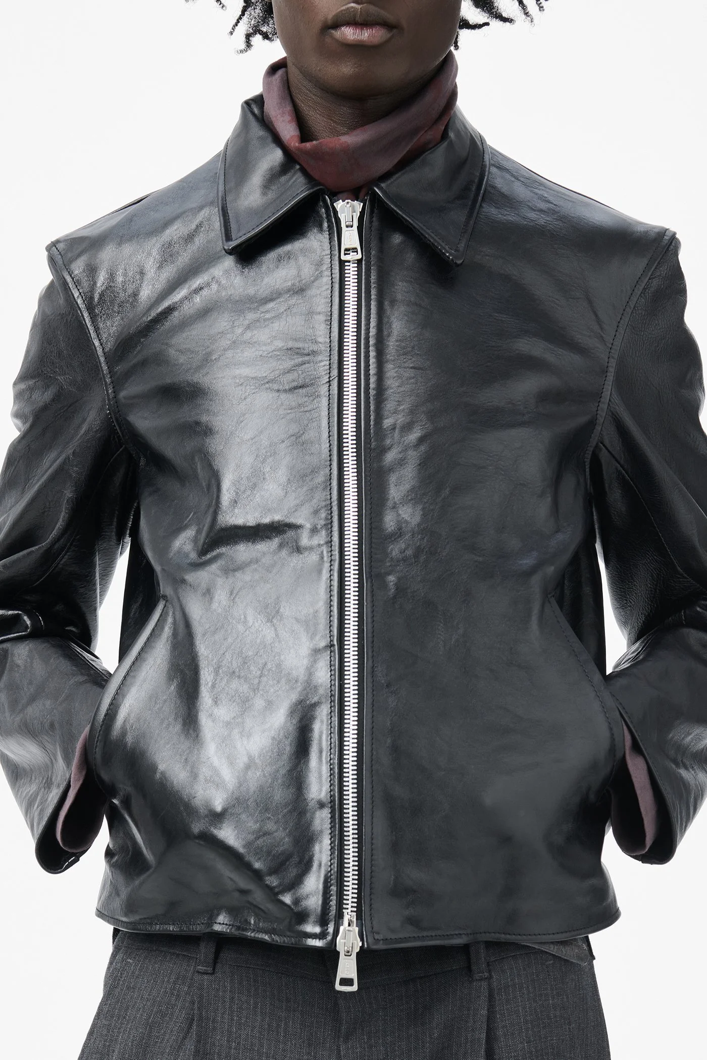 Our Legacy Mini Jacket Top Dyed Black Leather | REVERSIBLE