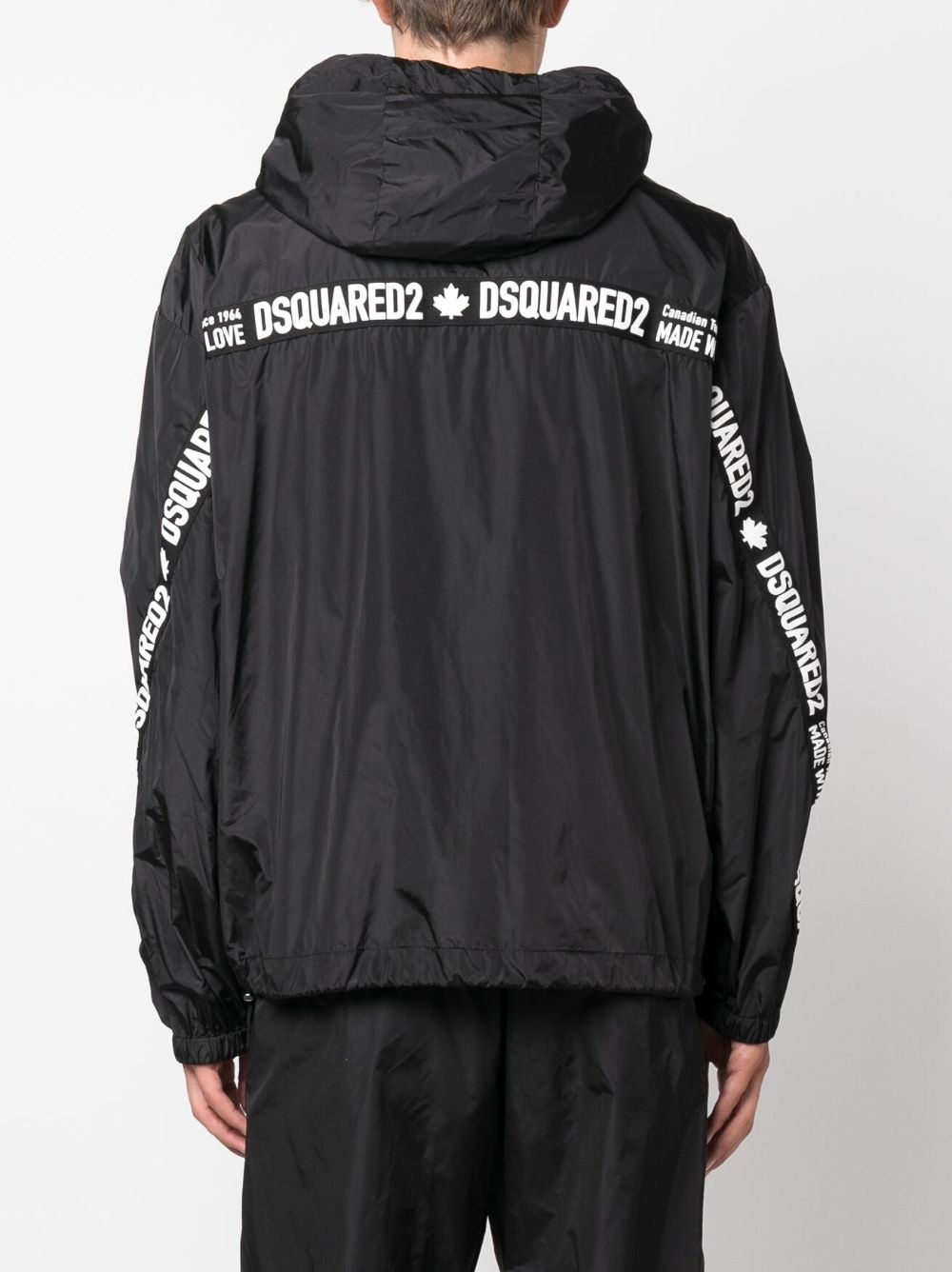 logo-tape detail windbreaker jacket - 4