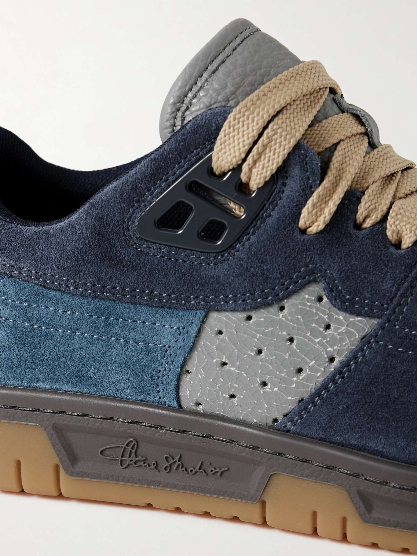 + NET SUSTAIN suede and cracked-leather sneakers - 4