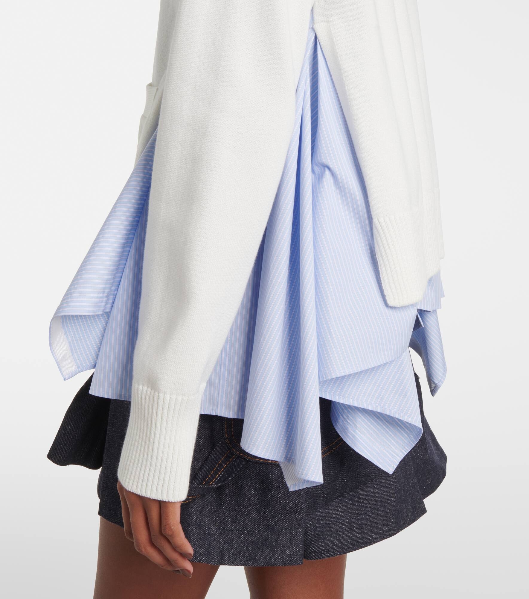 Cotton-blend poplin cardigan - 5