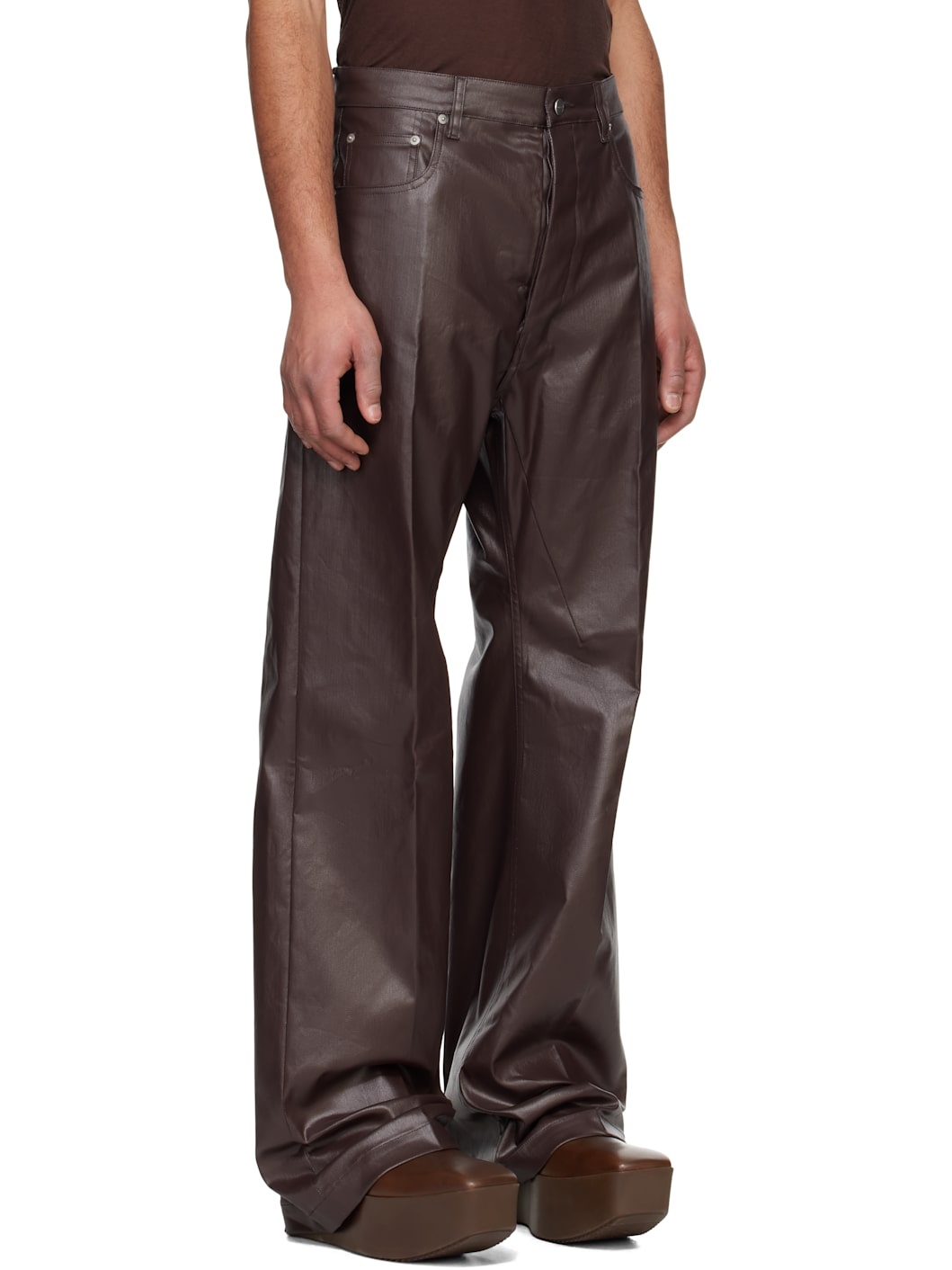 Brown Hollywood Coated Geth Jeans - 2
