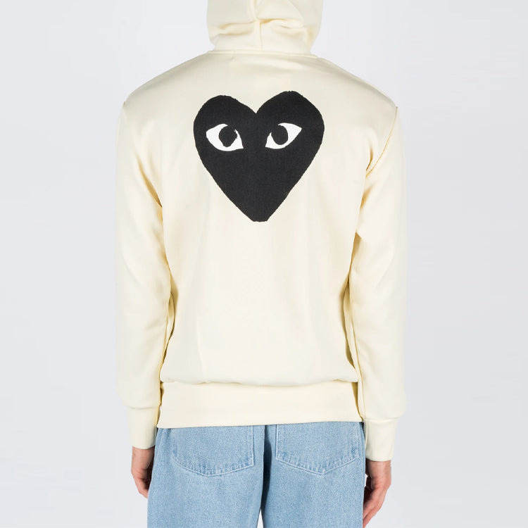CCOMME des GARCONS PLAY Zip Hoodie Big Black Heart 'Beige' AZ-T254-051-3 - 4
