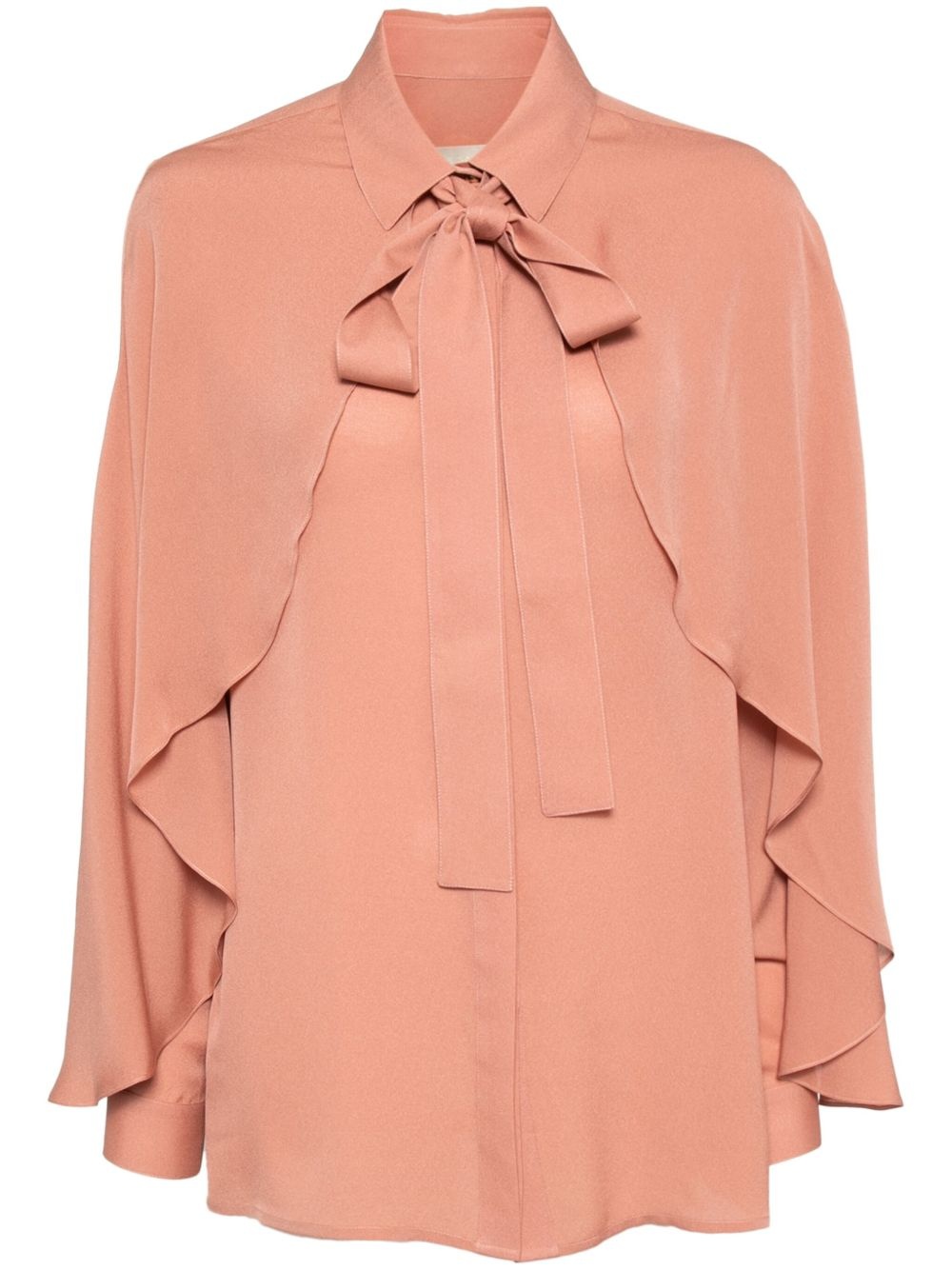 cape-effect silk shirt - 1