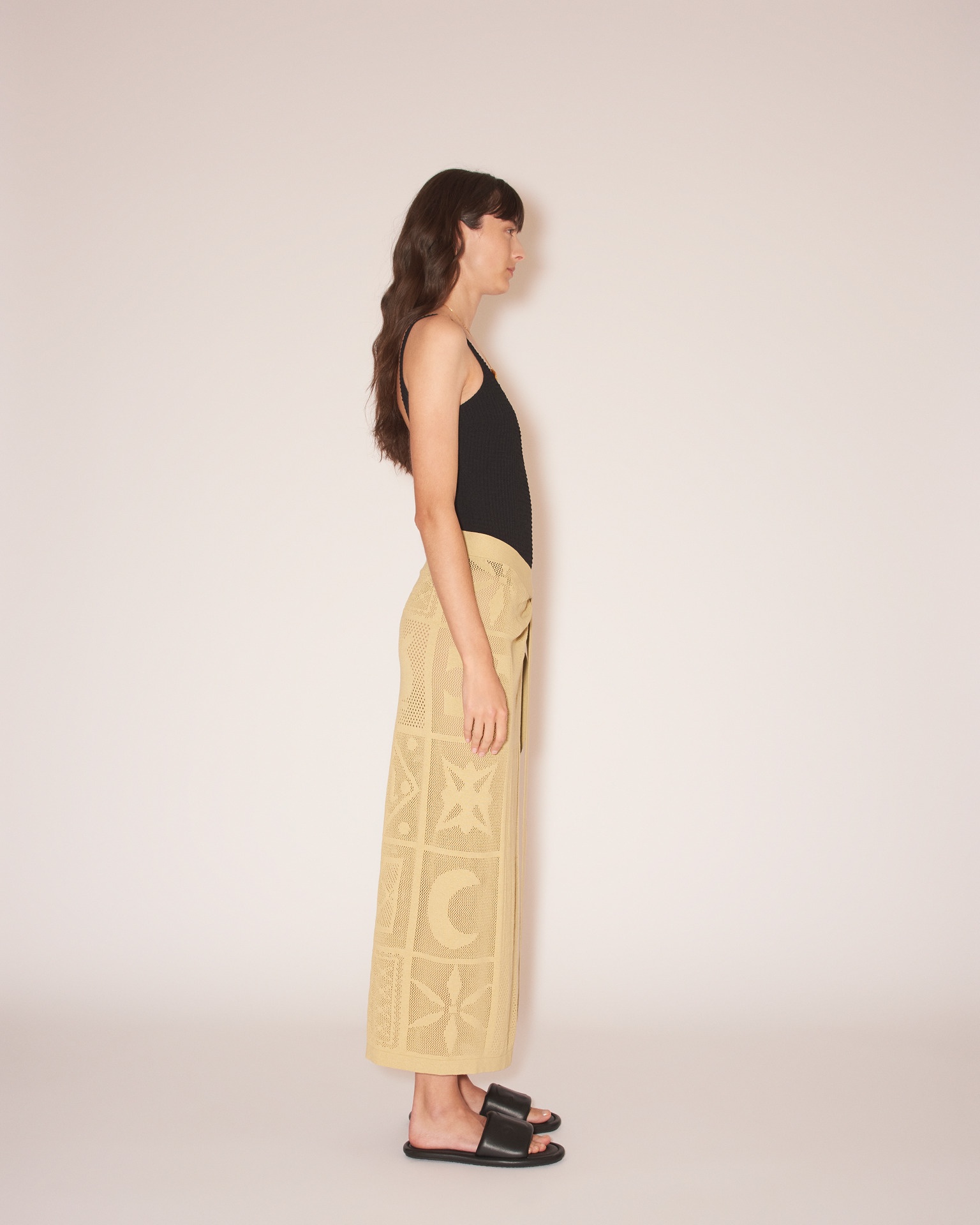 LIGIA - Paper crochet midi skirt - Pale olive - 3