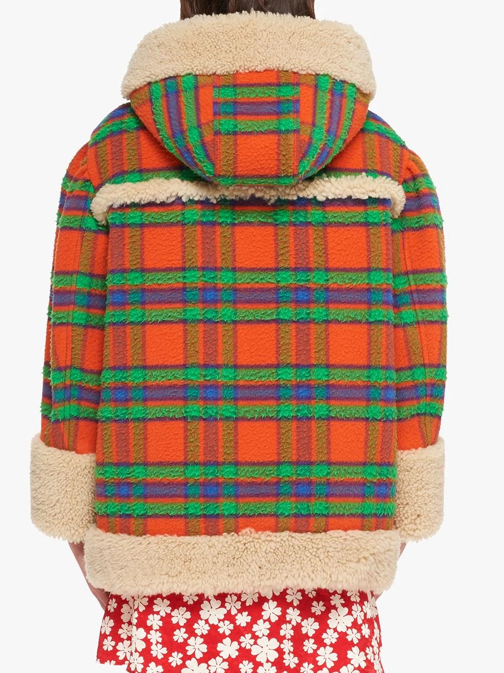 plaid Casentino shearling jacket - 4