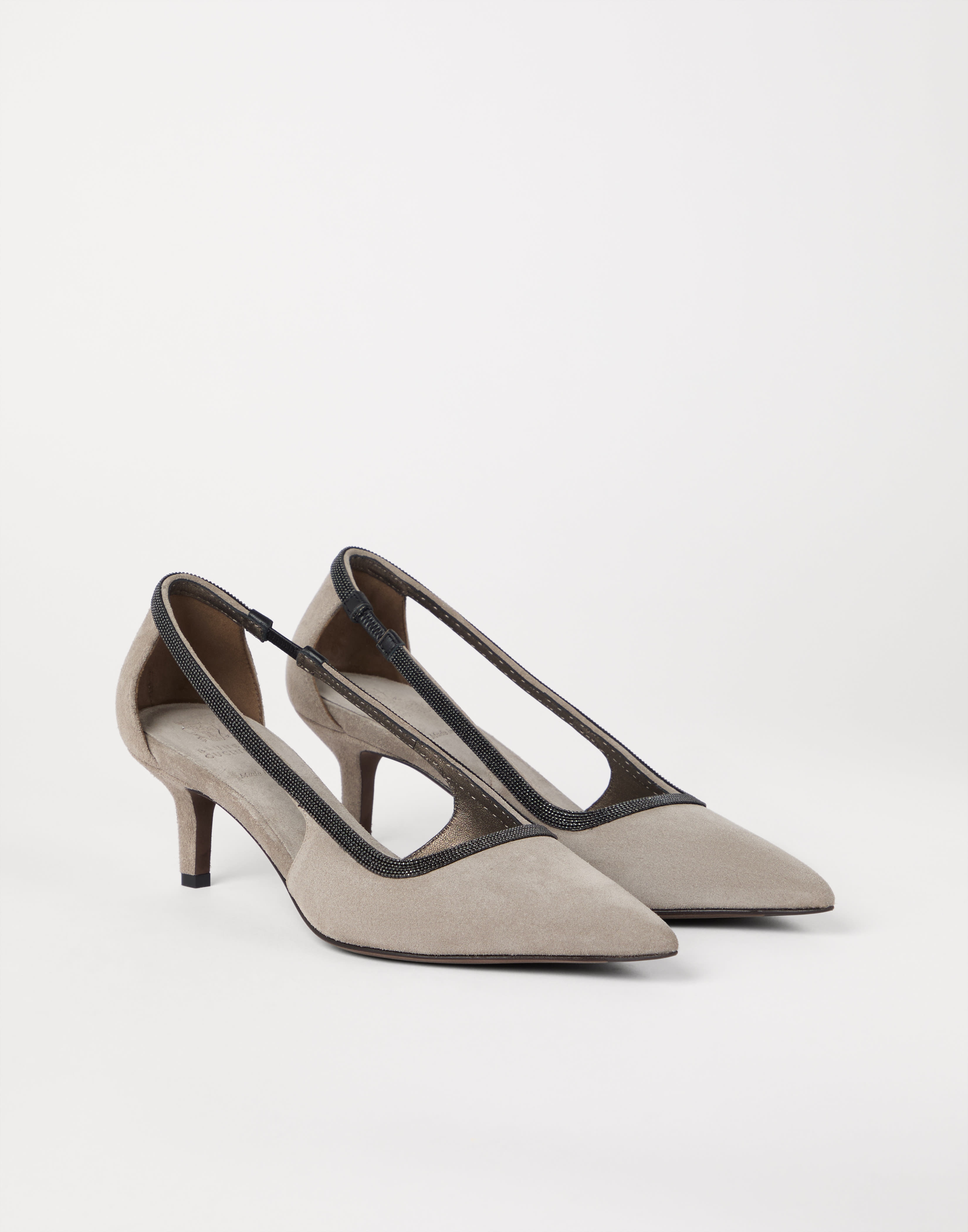Suede city heels with precious strap - 1