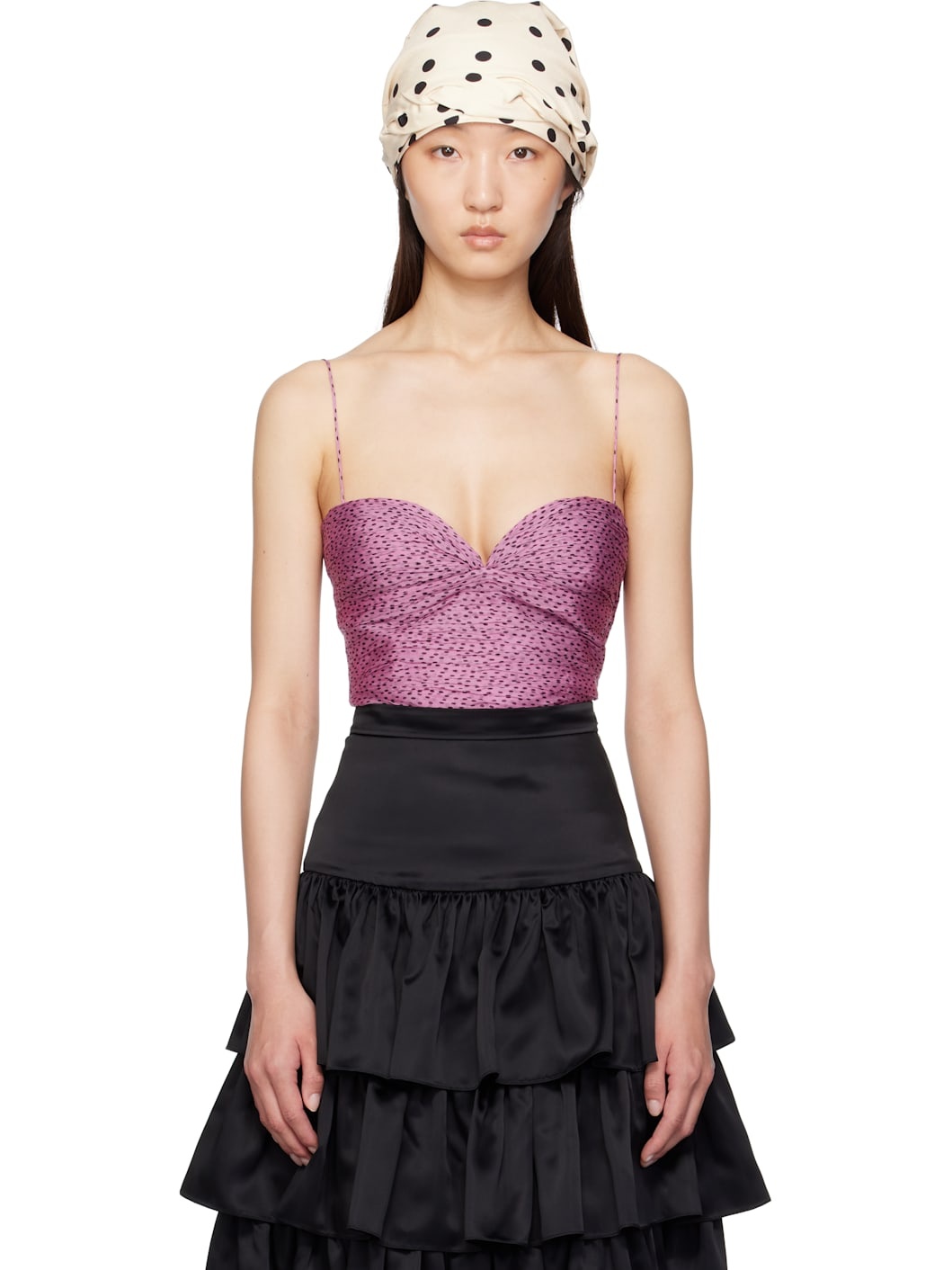 Purple Chiffon Plusdepois Print Top - 1