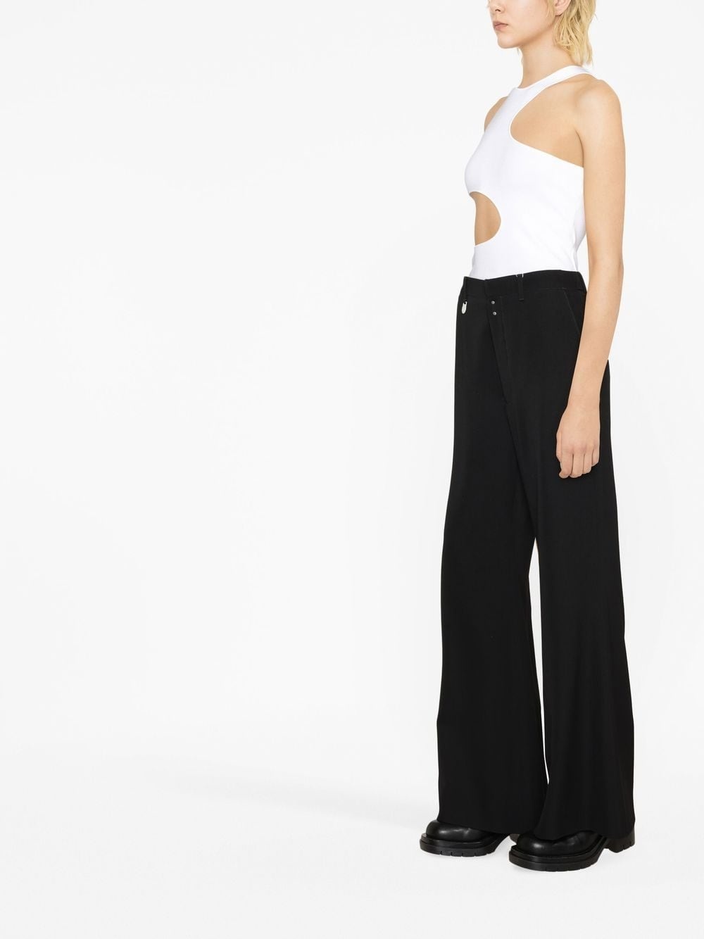 high-waisted flared trousers - 2