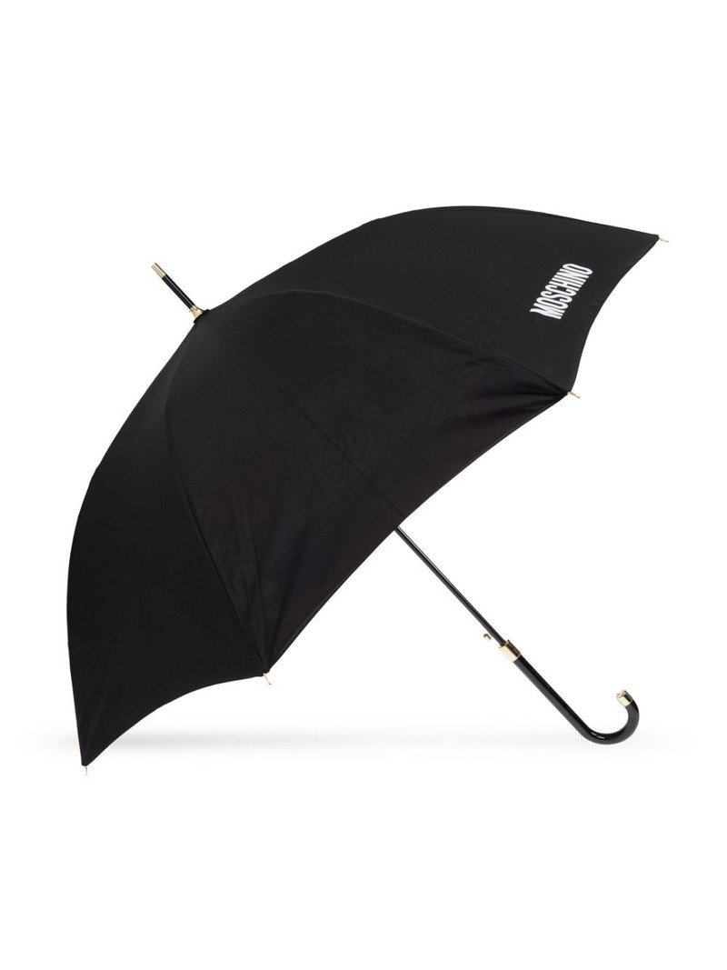 Moschino logo-print umbrella outlook