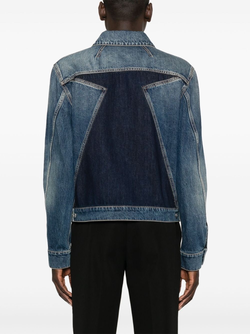 panelled denim jacket - 4