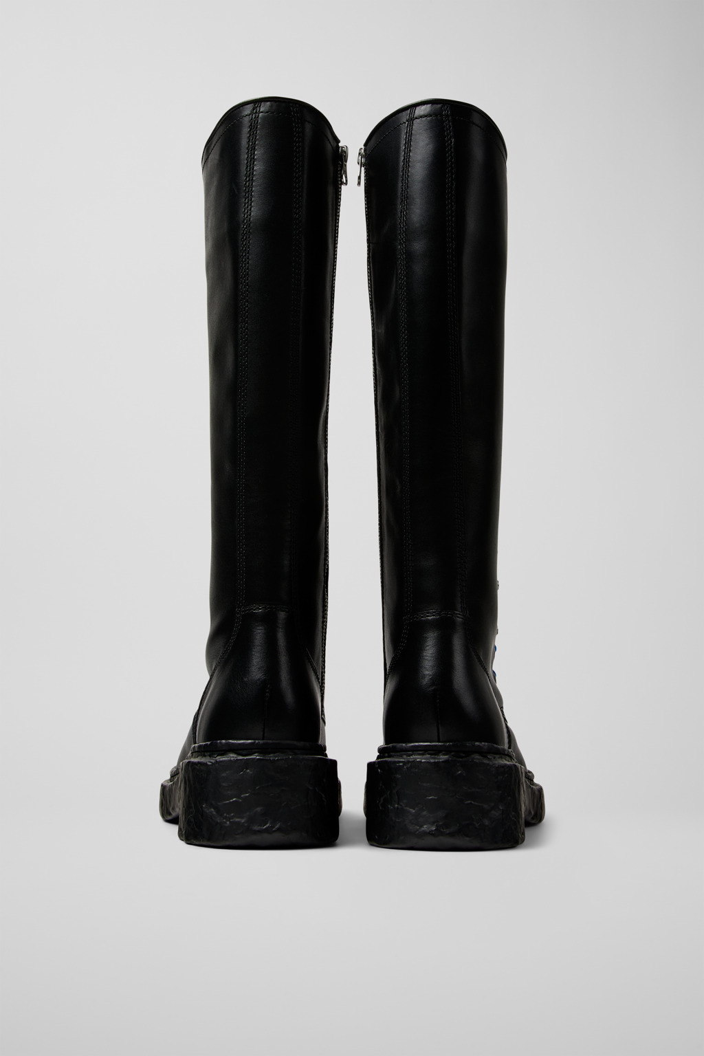 Black Leather High Boots - 3