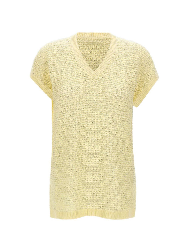 micro sequins V-neck sweater 1