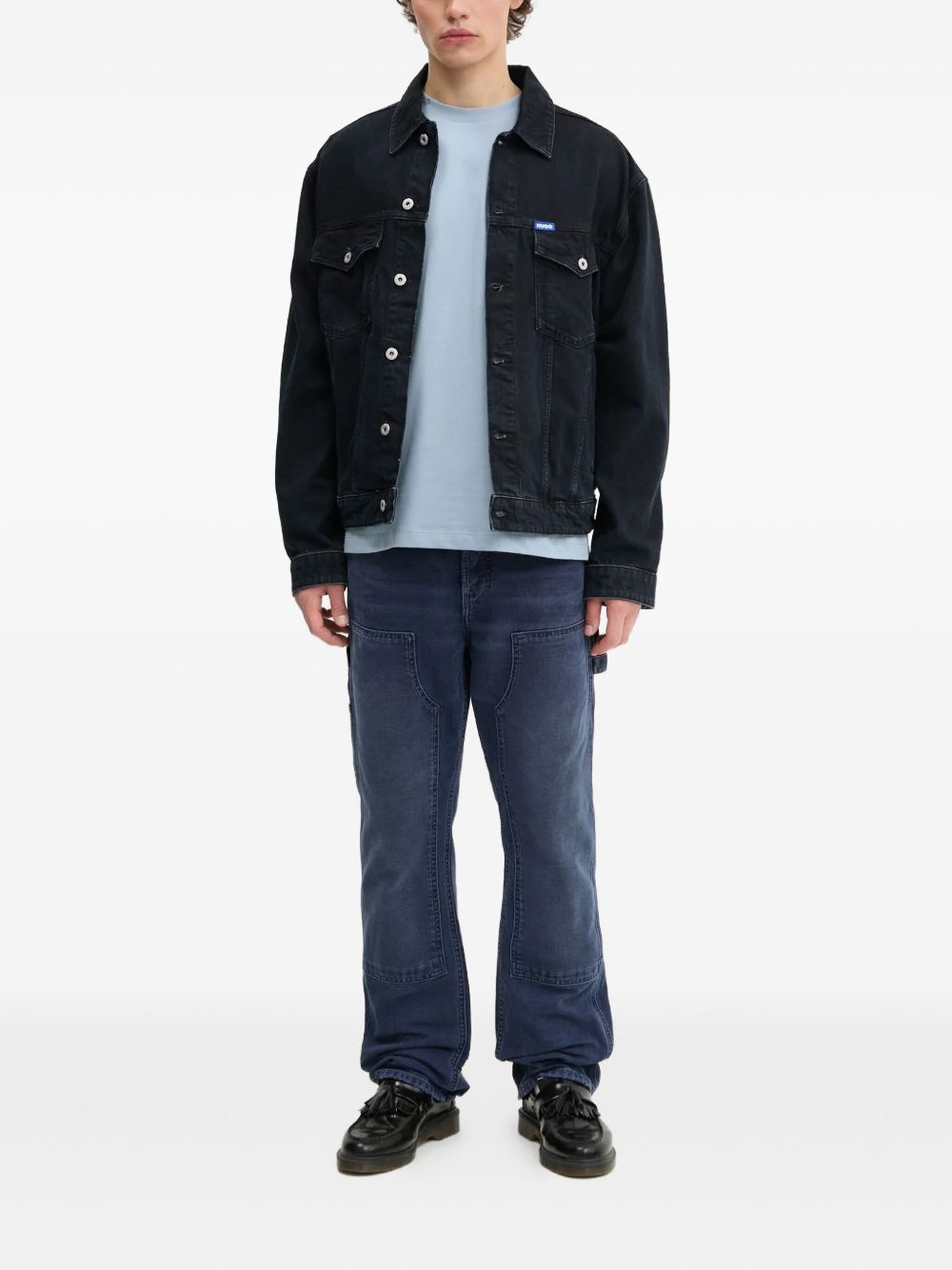 logo-plaque denim jacket - 2