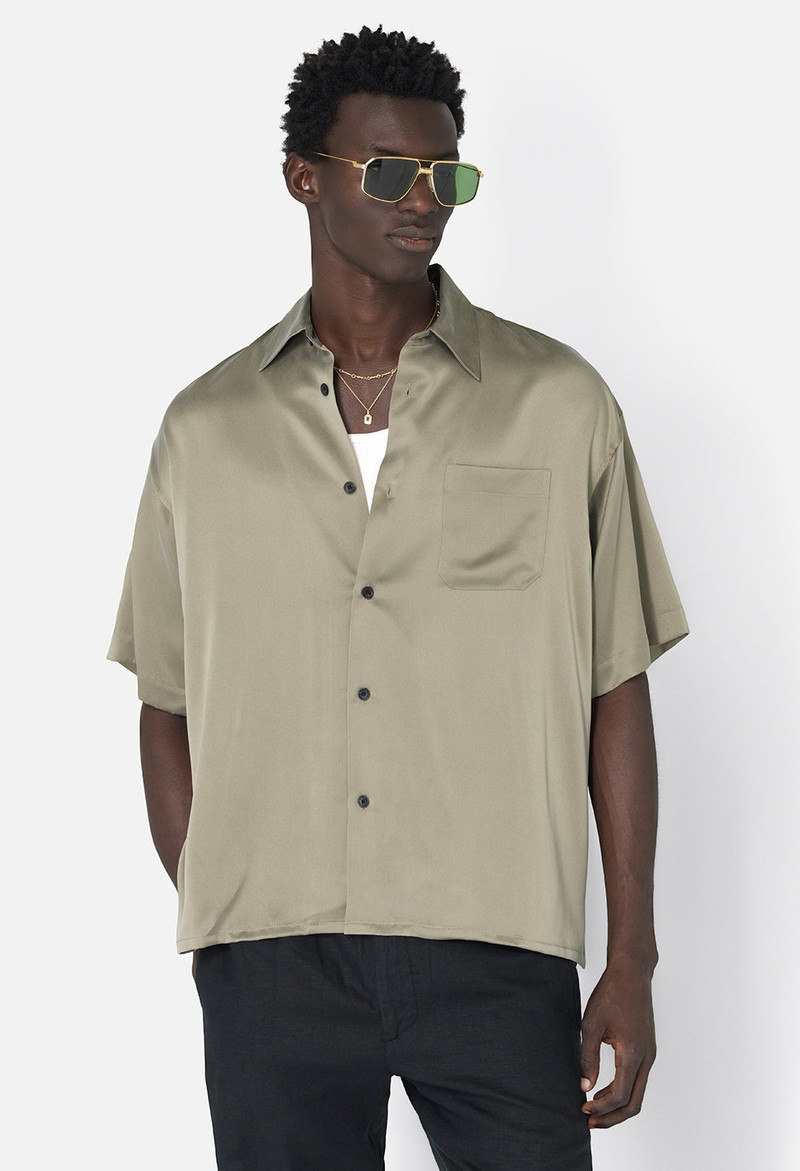 BRUSHED SILK BUTTON UP 2