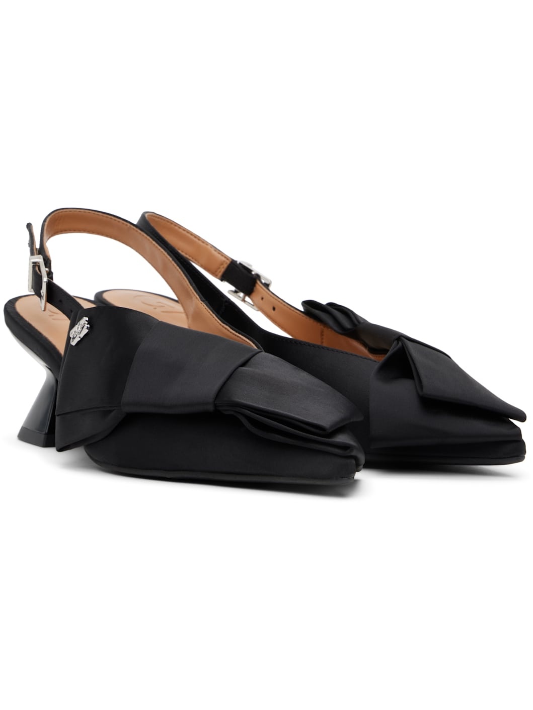 Black Bow Kitten Heels - 4