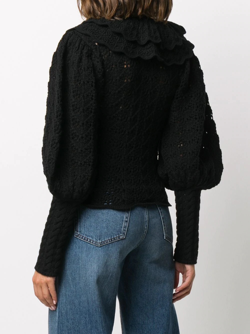 knitted puff sleeve top - 4