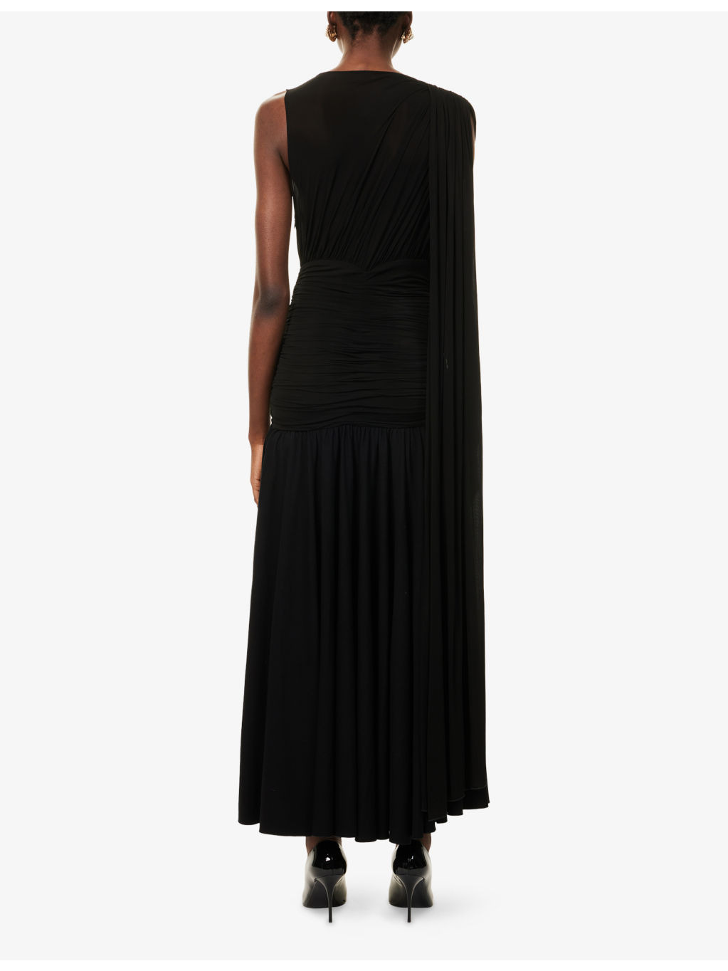 Draped Sleeveless Stretch-Woven Maxi Dress - 4