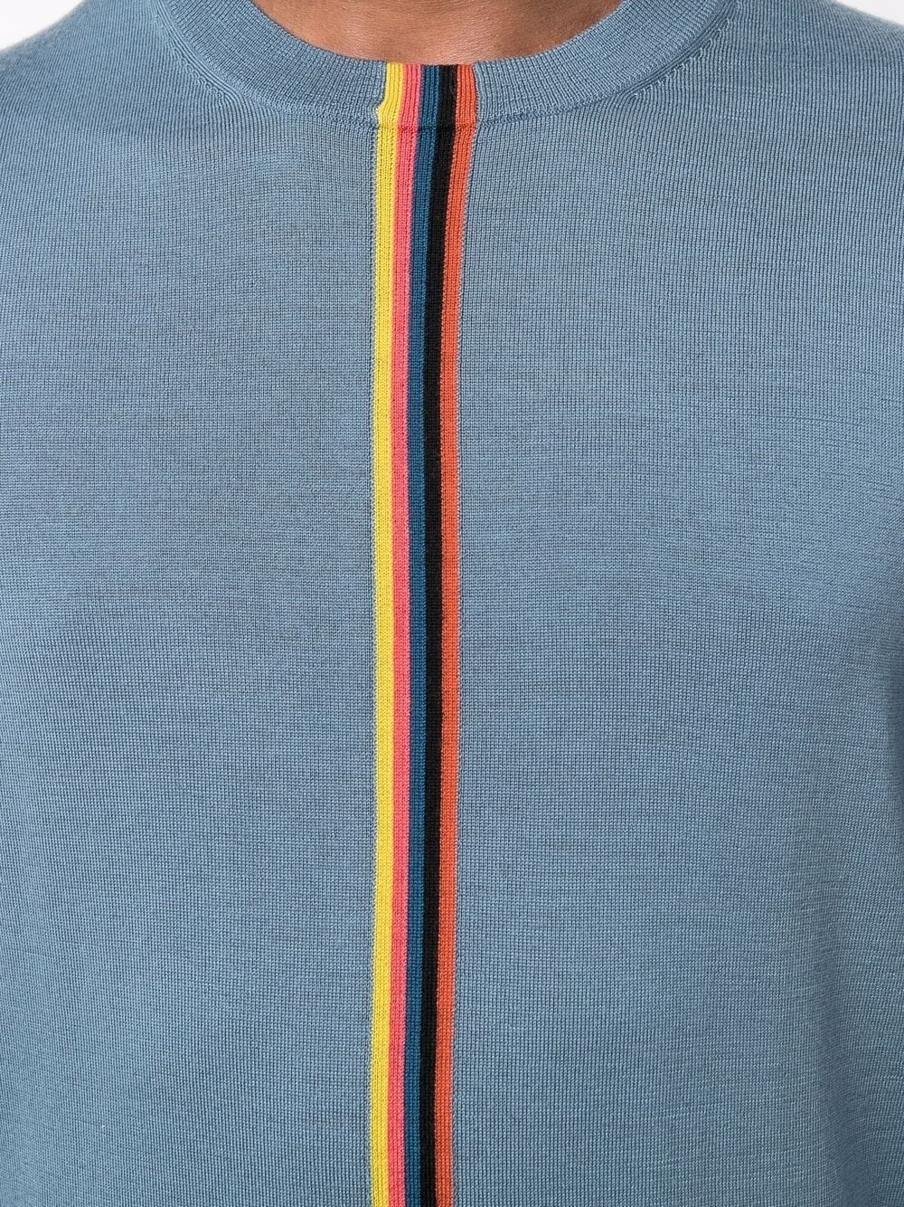 stripe-trim detail jumper - 5