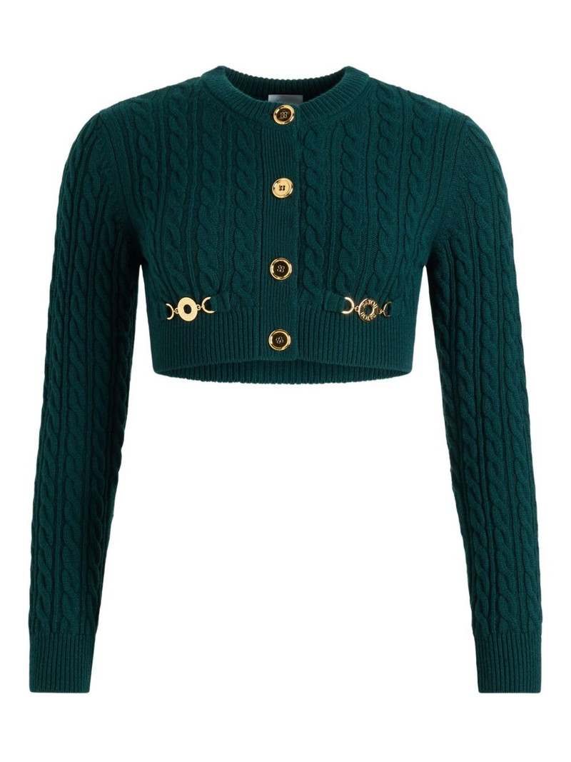 cable-knit buttoned cardigan 1