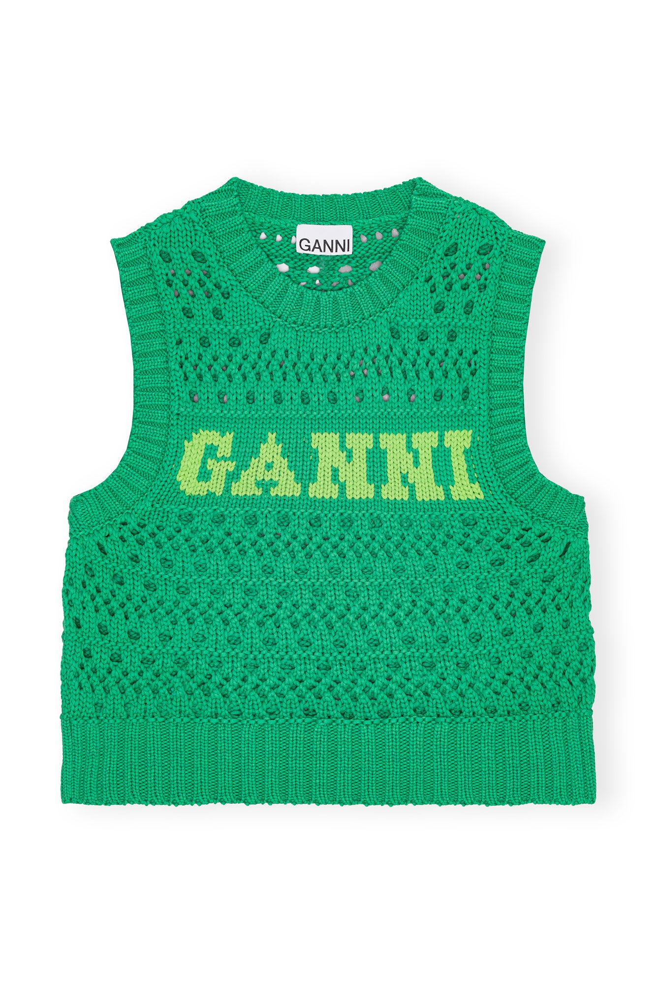 GREEN COTTON ROPE VEST - 1