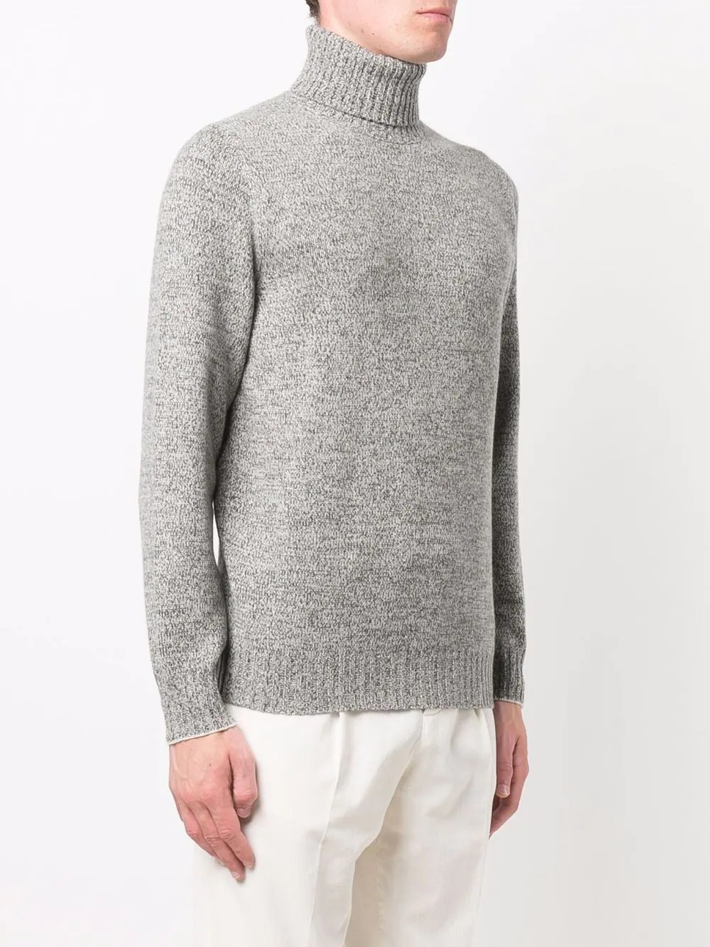 rib-trimmed roll-neck jumper - 3