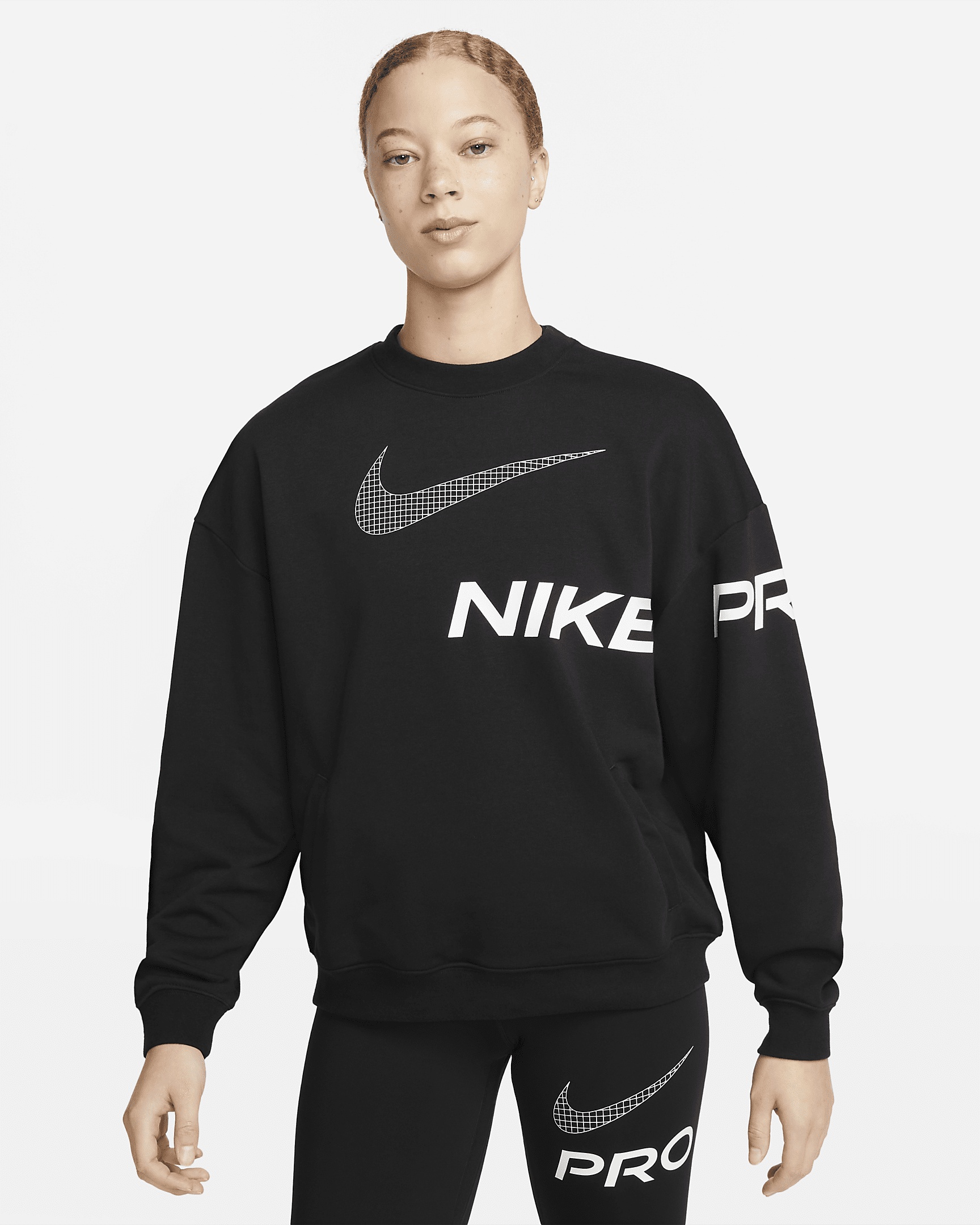 Nike Dri-FIT Get Fit Women's French Terry Graphic Crew-Neck Sweatshirt - 1