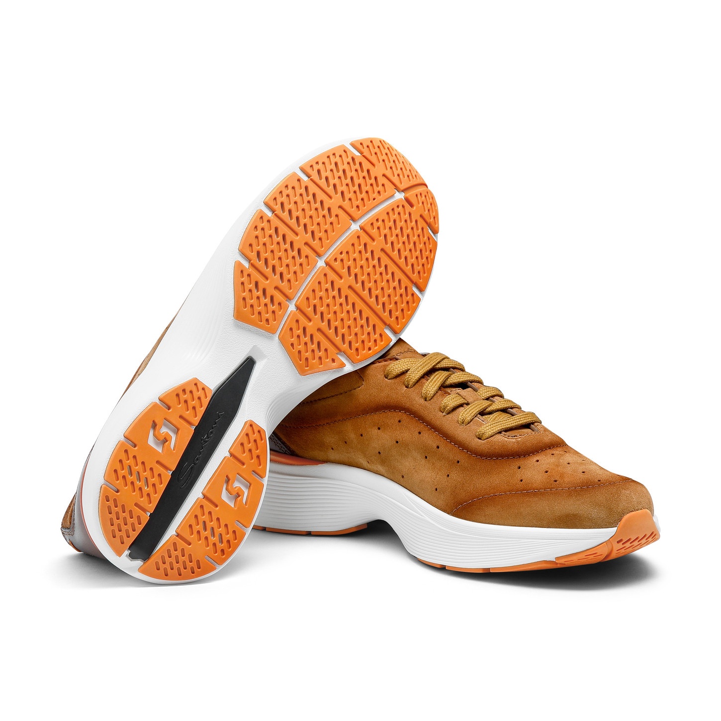 Men's light brown suede and leather Bounce sneaker - 4