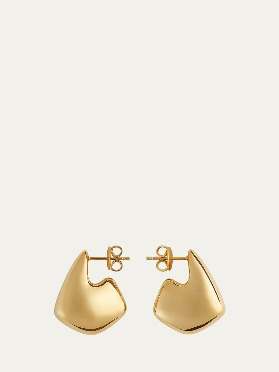 Gold Finish Sculpted Earrings - 1