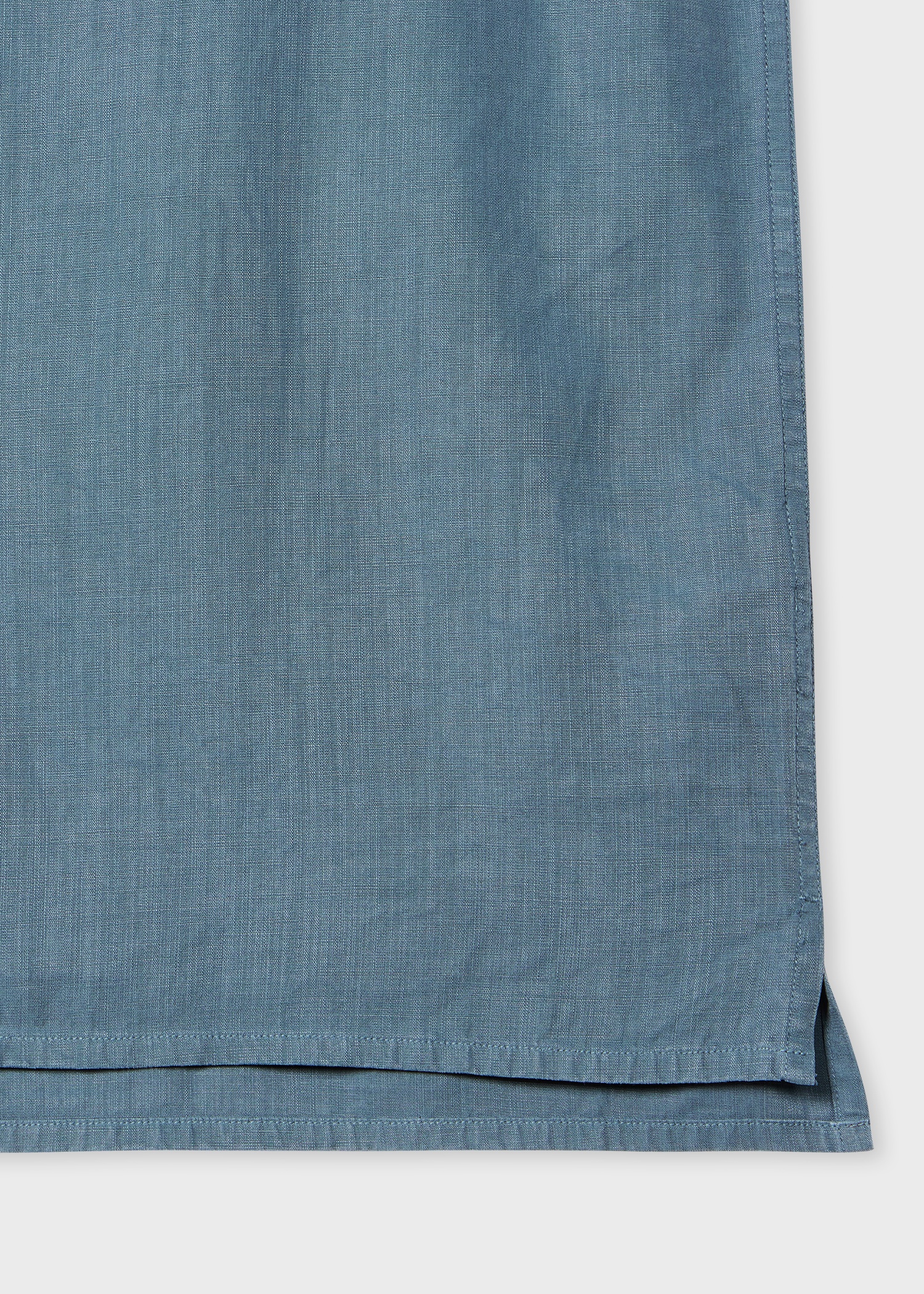 Blue Lyocell-Cotton Short-Sleeve Shirt - 4