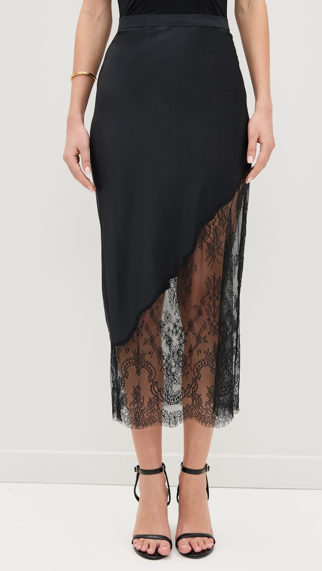 Silk and Chantilly Lace Skirt - 6