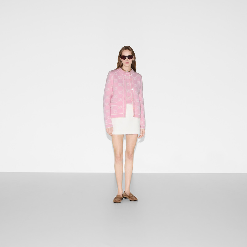 GUCCI GG wool bouclé jacquard cardigan outlook
