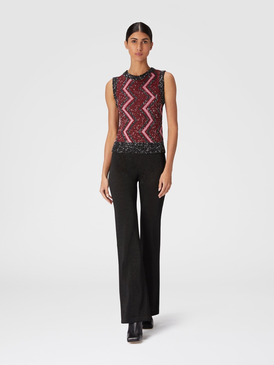 Vest with macro zig zag and sequins - 2
