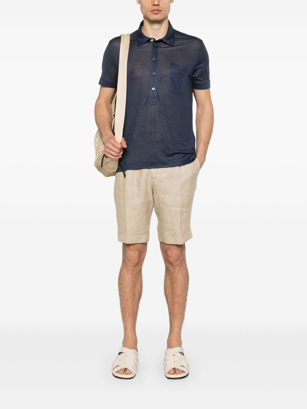 slub-texture polo shirt - 2