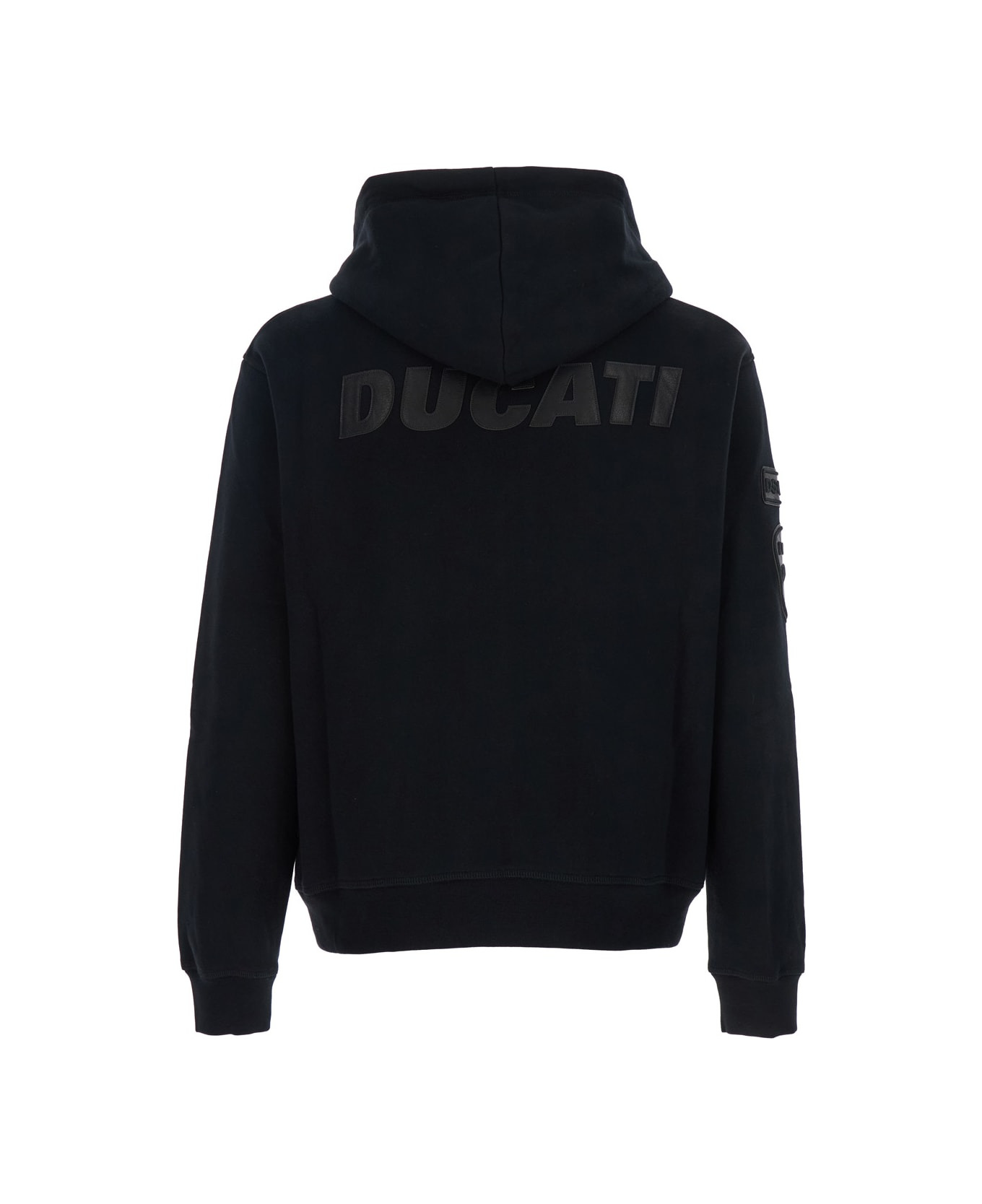 'ducati X D2' Black Sweatshirt With Drawstring Hood And Maxi Logo Lettering On The Rear In Cotton Ma - 2