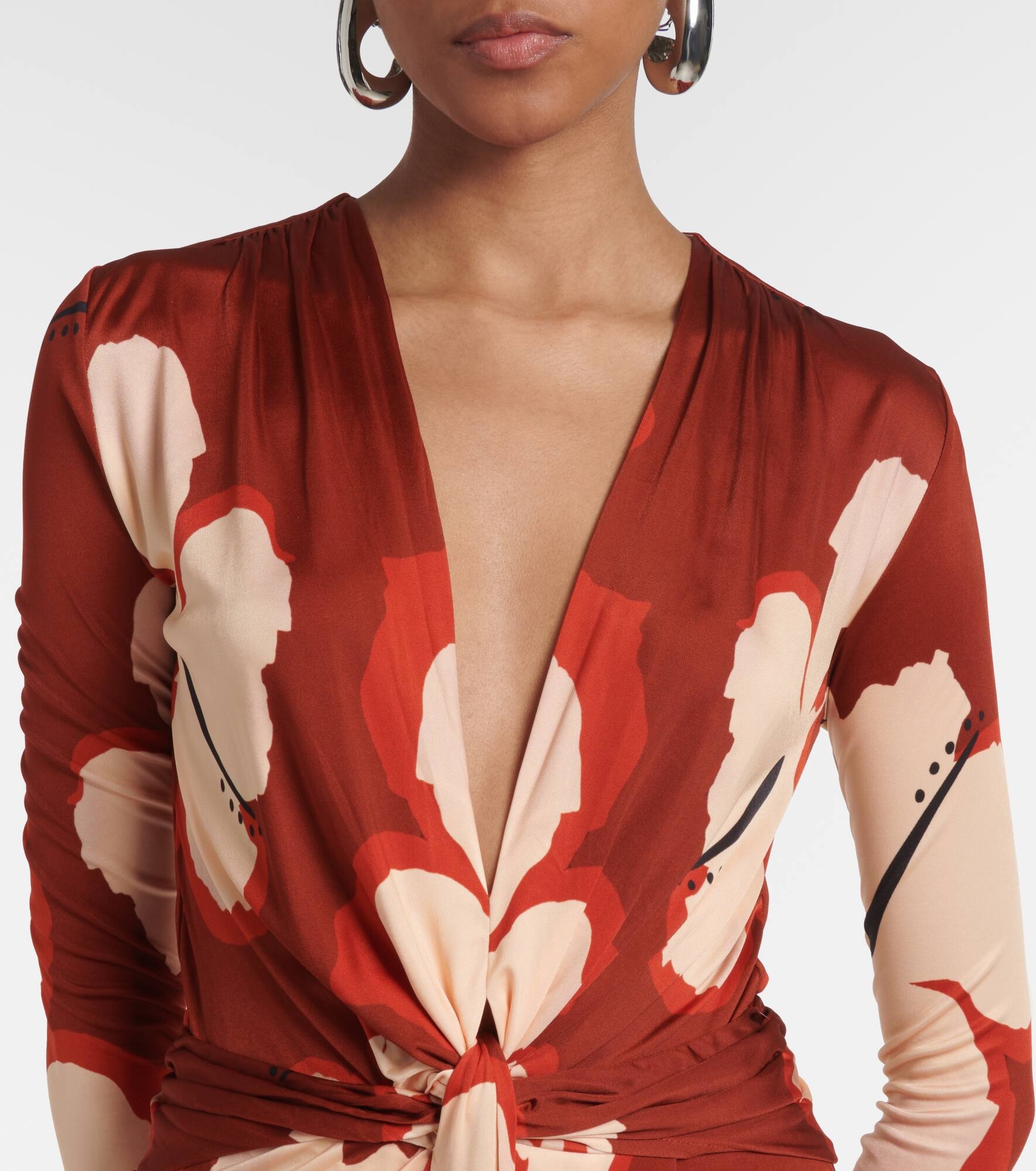 Floral jersey maxi dress - 4