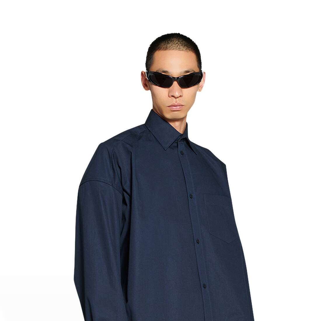 Men's Cocoon Shirt in Navy Blue - 6